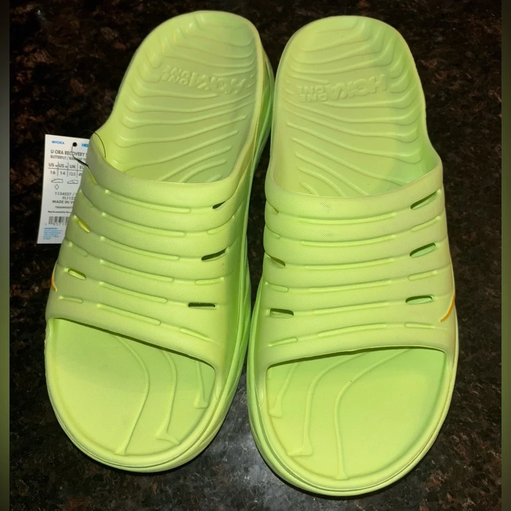 NWT Hoka Ora Recovery Orthopedic Slide Men’s Size 14 Butterfly/Radiant Yellow